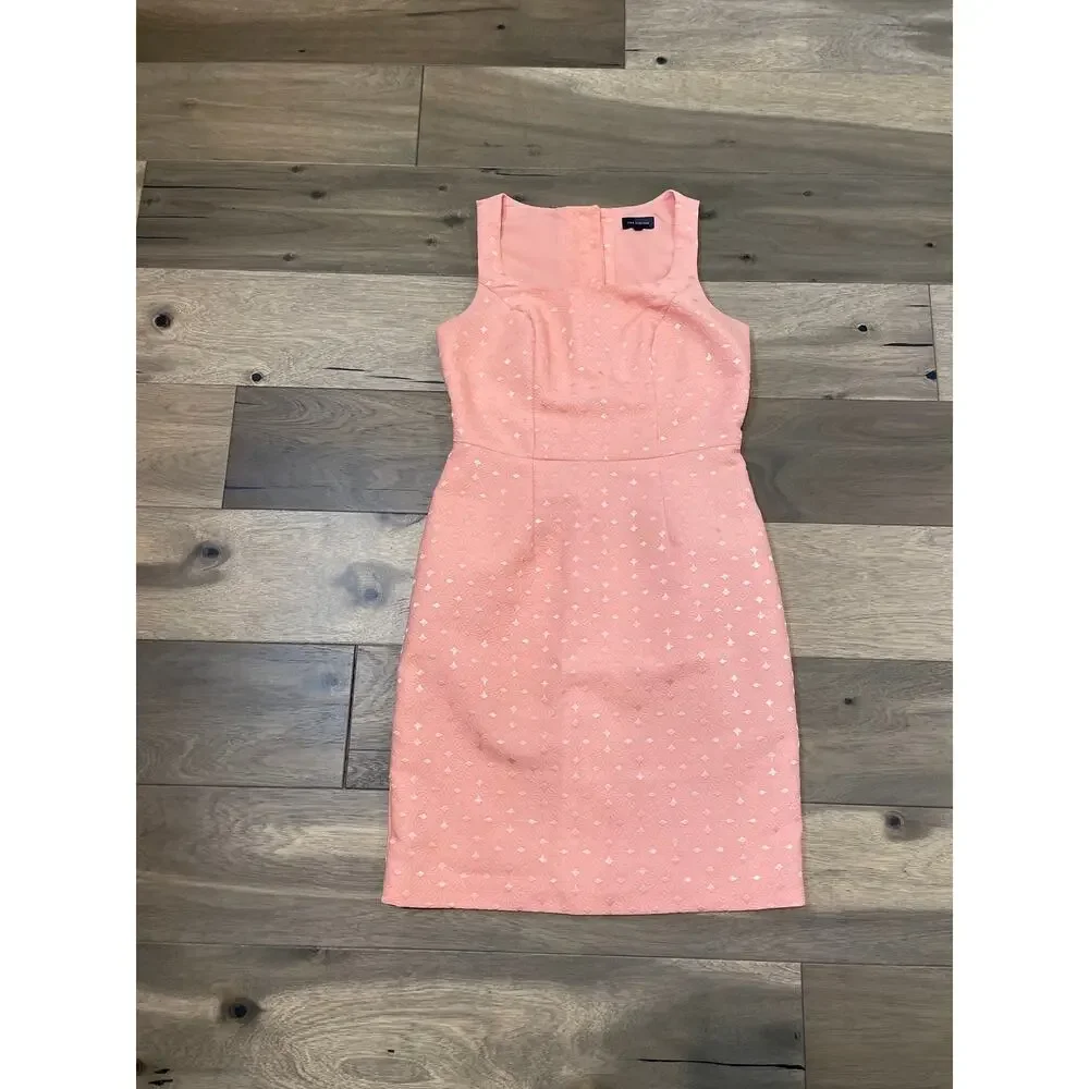 The Limited Peach Satin Thread Embroidered Sheath Dress Womens Size 4 - Picture 5 of 9